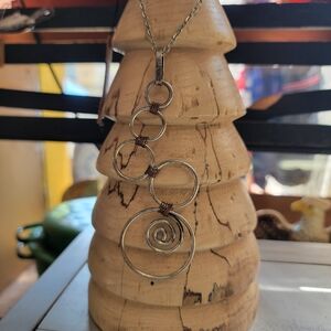 Chic Silver and Brown Spiral Necklace